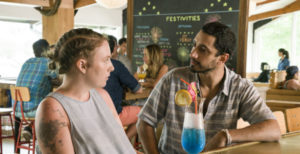 Lena Dunham and Riz Ahmed in Girls 6x01 Girls season 6 surfcamp